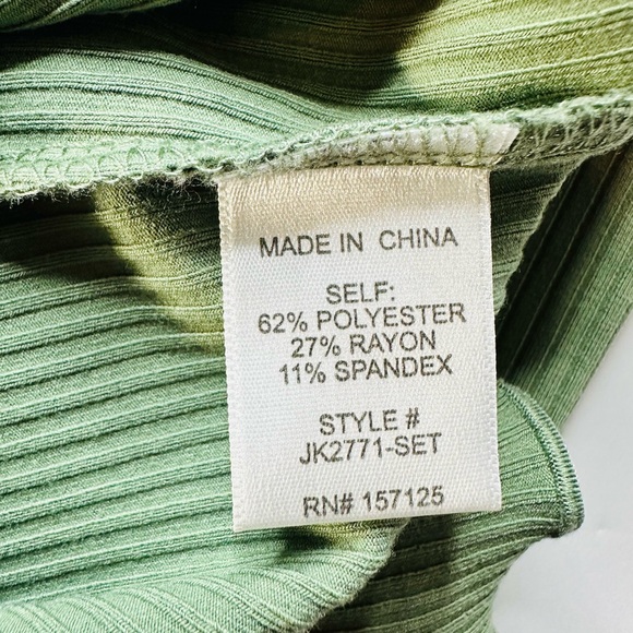 Ribbed Knit Paperoc Tank and Midi Skirt Set in Sage Green - Picture 4 of 13